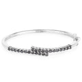 2.52 Carat Genuine Black Diamond .925 Sterling Silver Bangle by Bids.com