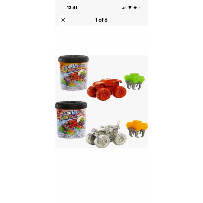Hot Wheels Monster Trucks Color Reveal 2-Pack Clip-On Water Tank 2 Toy Trucks by Price Is Right Miami