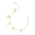 14k Yellow Gold 7 inch Bracelet with Polished Charms by Bids.com