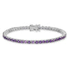 Genuine Amethyst Silver Tennis Bracelet