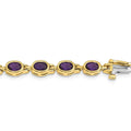 Genuine Amethyst 14K Yellow Gold Bracelet by Fine Color Jewels