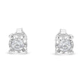 .925 Sterling Silver 1/2 Cttw Near Colorless Round Brilliant-Cut Diamond Miracle-Set Stud Earrings (H-I Color, I2-I3 Clarity) by Bids.com