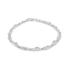 .925 Sterling Silver Prong Set Diamond Accent Curved Spiral Link Bracelet (I-J Color, I3 Clarity) - 7.25"