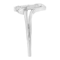 10K White Gold Diamond-Accented Cross & Open Heart Promise Fashion Ring (H-I Color, I1-I2 Clarity) - Size 7 by Bids.com