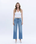 Willa Tummy Control High Rise Crop Wide Jean by Boutique 23