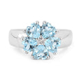2.58 Carat Genuine Blue Topaz and White Topaz .925 Sterling Silver Ring by Bids.com