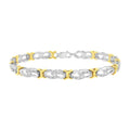10k Yellow Gold Plated Sterling Silver 1/4 cttw Diamond Infinity and X Link Bracelet (I-J Clarity, I2-I3 Color) - Size 7.25" by Bids.com
