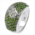 2.44 Carat Genuine Chrome Diopside & White Topaz .925 Sterling Silver Ring by Bids.com