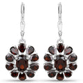13.82 Carat Genuine Garnet and White Topaz .925 Sterling Silver 3 Piece Jewelry Set (Ring, Earrings, and Pendant w/ Chain) by Bids.com