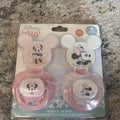 Minnie Mouse Pacifiers Set ~ 2 Pacifiers, 2 Clips ~ BPA Free Silicone for Babies by Price Is Right Miami