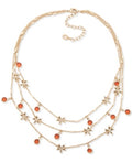 Anne Klein Gold-Tone Pave Flower and Stone Charm Layered Necklace, 16 + 3 Exte by Vanessa Jane