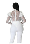 2 Piece Lace Bodysuit with Boot Cut Pants {Tall Girl Friendly} by The House of Stylez