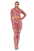 2 PC Spandex Cropped Hoody Jacket Legging Suit {2 colors available} by The House of Stylez