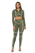 2 PC Spandex Cropped Hoody Jacket Legging Suit {2 colors available} by The House of Stylez