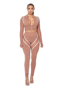 2 PC Spandex Cropped Jacket Legging Set {Sleeves are See Thru} by The House of Stylez