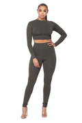 2 PC Cropped Top Legging Set by The House of Stylez
