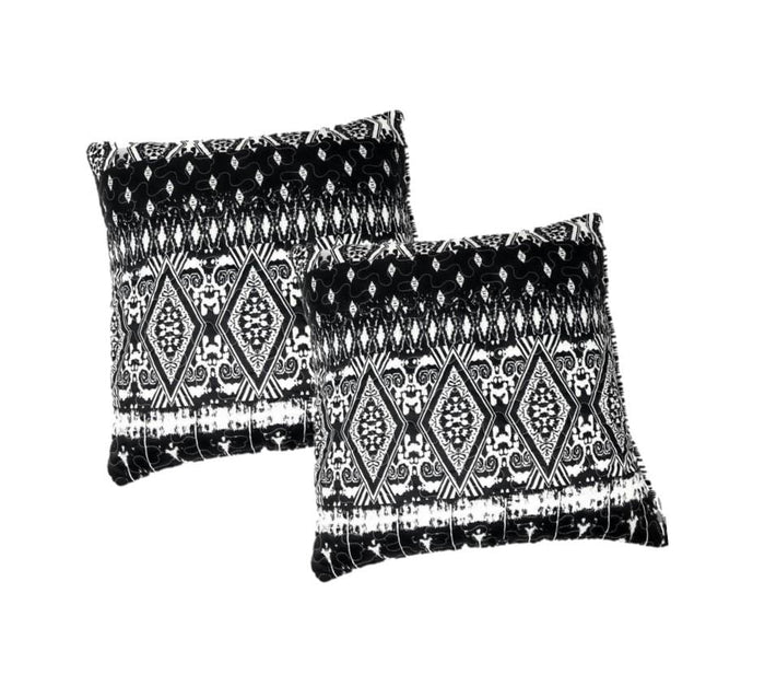 DaDa Bedding Aztec Black & White Diamonds Throw Pillow Covers - 18" x 18" 2-Pack (C14800-1-CC) by DaDalogy Bedding Collection