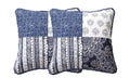 DaDa Bedding Set of 2-Pieces Bohemian Denim Blue Elegance Throw Pillow Covers - 18” x 18" (JHW660) by DaDalogy Bedding Collection