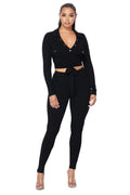 V-neck Wrap Around 2 pc Set by The House of Stylez