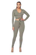 V-neck Wrap Around 2 pc Set by The House of Stylez