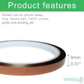 2X Sublimation Heat Tape, No Residue, High Temperature Tape - 12mm & 8mm by INNOSUB USA