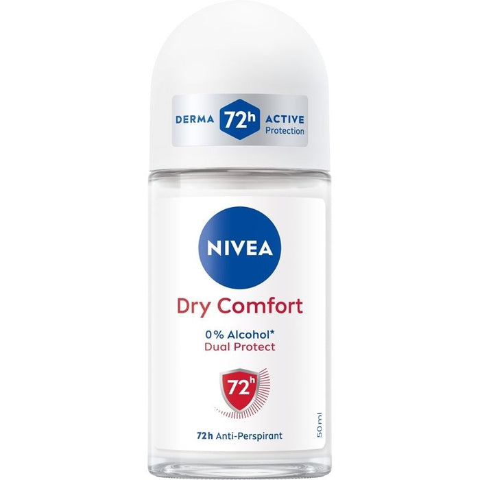 NIVEA Dry Comfort 72h Anti-Perspirant Roll-On 50ml – Dual Protect Formula & 0% Alcohol by Pasteur Pharmacy