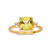 3.00 Ct Cushion Yellow Sapphire Prong 18k Yellow Gold Over Silver Three Stone Ring