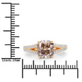 3.03 Ct Cushion Cut Genuine Brown Diamond 18K Yellow Gold Split Pave Shank Engagement Ring by Fine Color Jewels