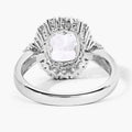 3.07 Ct Cushion Lab Grown Diamond Prong Platinum Halo Bridal Ring by Fine Color Jewels