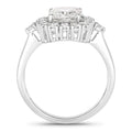 3.07 Ct Cushion Lab Grown Diamond Prong Platinum Halo Bridal Ring by Fine Color Jewels