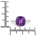 3.10 Ct Cushion Purple Amethyst and Lab Diamond Prong Silver Pave Bridge Ring by Fine Color Jewels