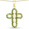 3.11 Ct Oval White Ethiopian Opal Halo Cross Cocktail Pendant Necklace