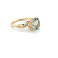 3.11 Ct Round Green Amethyst and White Topaz Prong Silver Bypass Ring by Fine Color Jewels