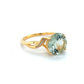 3.11 Ct Round Green Amethyst and White Topaz Prong Silver Bypass Ring by Fine Color Jewels