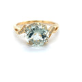 3.11 Ct Round Green Amethyst and White Topaz Prong Silver Bypass Ring by Fine Color Jewels