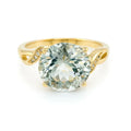 3.11 Ct Round Green Amethyst and White Topaz Prong Silver Bypass Ring by Fine Color Jewels