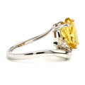 3.16 Ct Round Yellow Citrine and White Topaz Prong Silver Bypass Ring by Fine Color Jewels