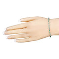 3.24 Ct Marquise Green Zambian Emerald Prong Sterling Silver Link Bracelet by Fine Color Jewels