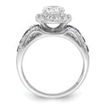 3.29 Ct Princess Blue Lab Created Sapphire & CZ Prong Sterling Silver Rhodium Plated Halo Ring by Fine Color Jewels