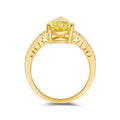 3.5 ct Yellow Pear Yellow Sapphire 18K Yellow Gold Over Silver Teardrop Pave Band Ring by Fine Color Jewels