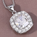 3.50 Ct Cushion Cut Lab Diamond Prong Platinum Halo Bridal Pendant by Fine Color Jewels