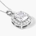3.50 Ct Cushion Cut Lab Diamond Prong Platinum Halo Bridal Pendant by Fine Color Jewels