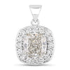 3.50 Ct Cushion Cut Lab Diamond Prong Platinum Halo Bridal Pendant