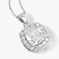 3.50 Ct Cushion Cut Lab Diamond Prong Platinum Halo Bridal Pendant by Fine Color Jewels