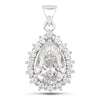 3.56 Ct Pear Lab Diamond Prong Platinum Halo Floral Teardrop Bridal Pendant