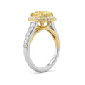 3.5Cttw Oval Shaped Yellow Lab Grown Diamond (F/VS) Bold Accented Statement Halo Engagement Ring 14K Gold by Fine Color Jewels