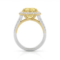 3.5Cttw Oval Shaped Yellow Lab Grown Diamond (F/VS) Bold Accented Statement Halo Engagement Ring 14K Gold by Fine Color Jewels