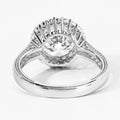 3.64 Ct Round Lab Diamond Prong Platinum Bridal Halo Pave Cathedral Ring by Fine Color Jewels