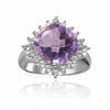 3.65 Ct Cushion Pink Amethyst Prong Silver Checkerboard Statement Ring