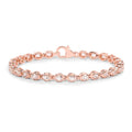 3.75 Ct Round Pink Morganite Bezel Rose Gold Over Silver Inline Tennis Bracelet by Fine Color Jewels